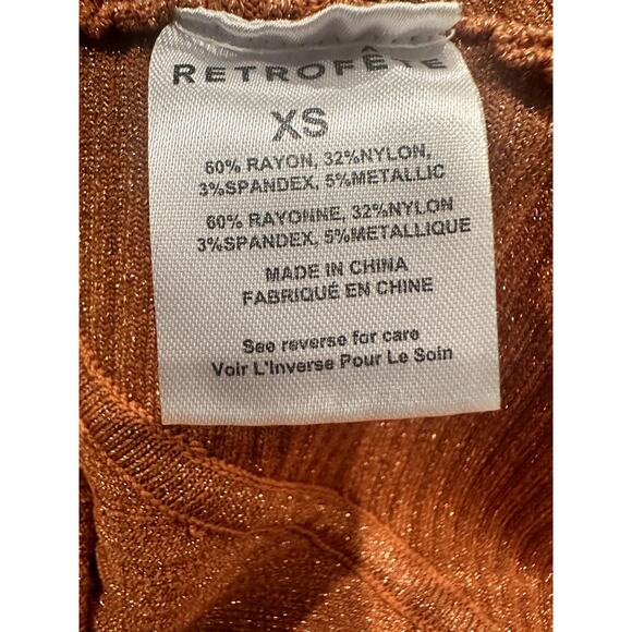 Retrofête – Zem Rib Knit Dress – Metallic Rust – XS - Picture 8 of 10